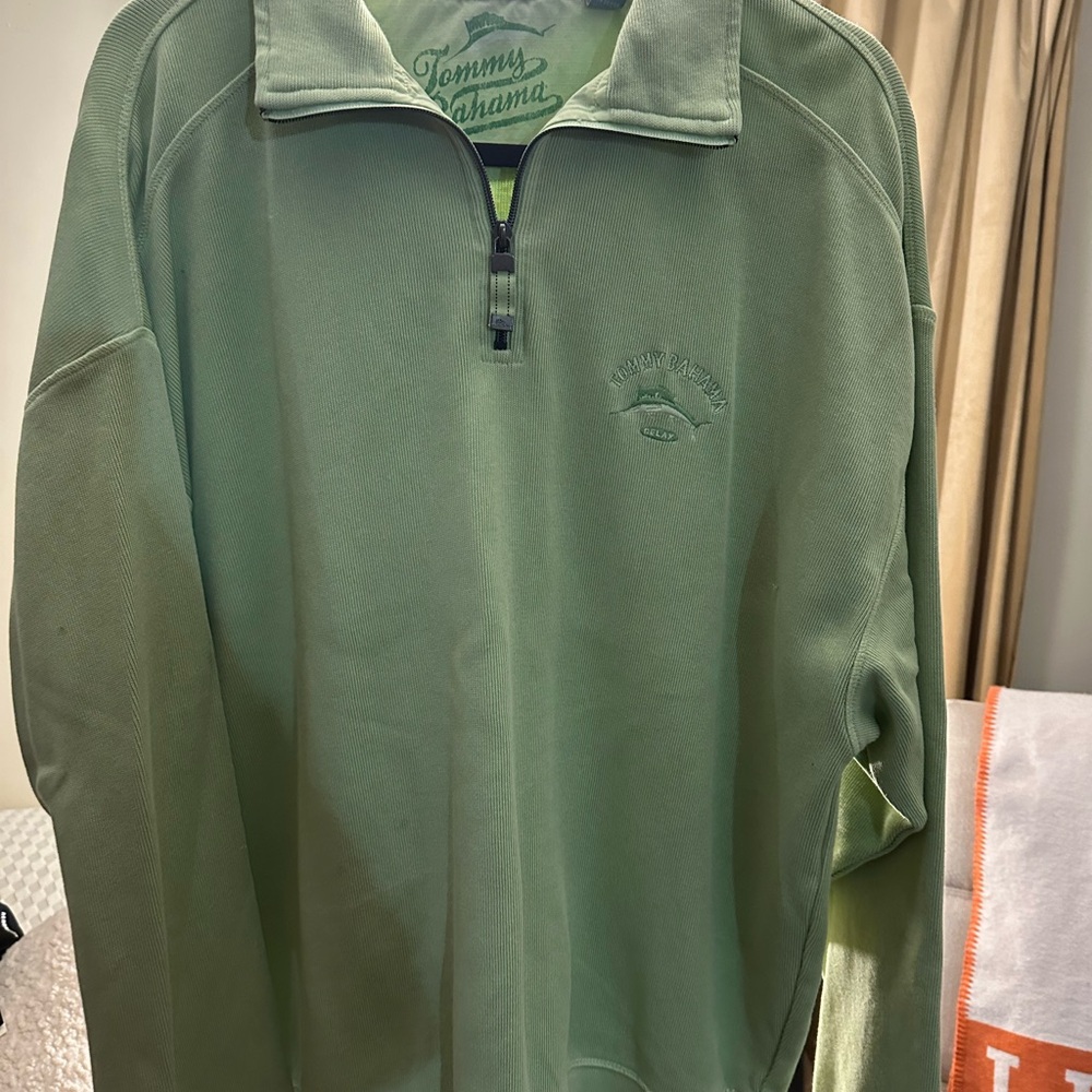 Tommy Bahama Light Green Pullover with Script Logo